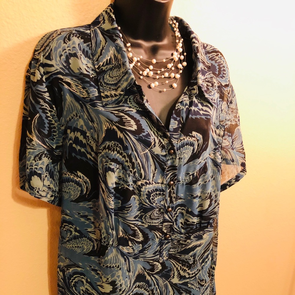 Lane Bryant Patterned Blouse - Picture 6 of 6